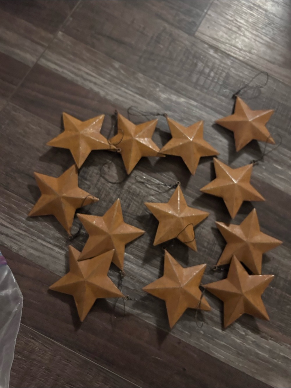 Set of 12 Barn Star Ornaments, Christmas Accent, Primitive rustic